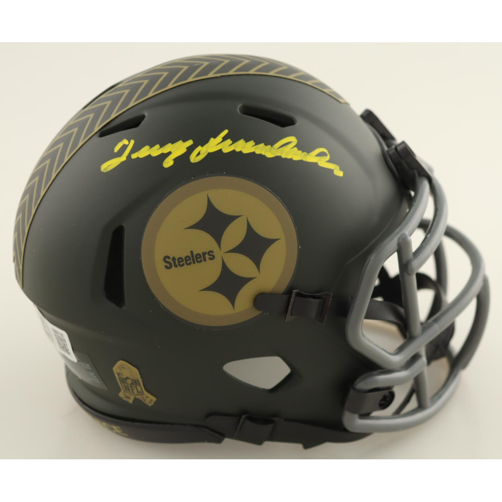 Terry Bradshaw Signed Steelers Salute To Service Alternate Speed Mini Helmet (Beckett) at PristineAuction.com