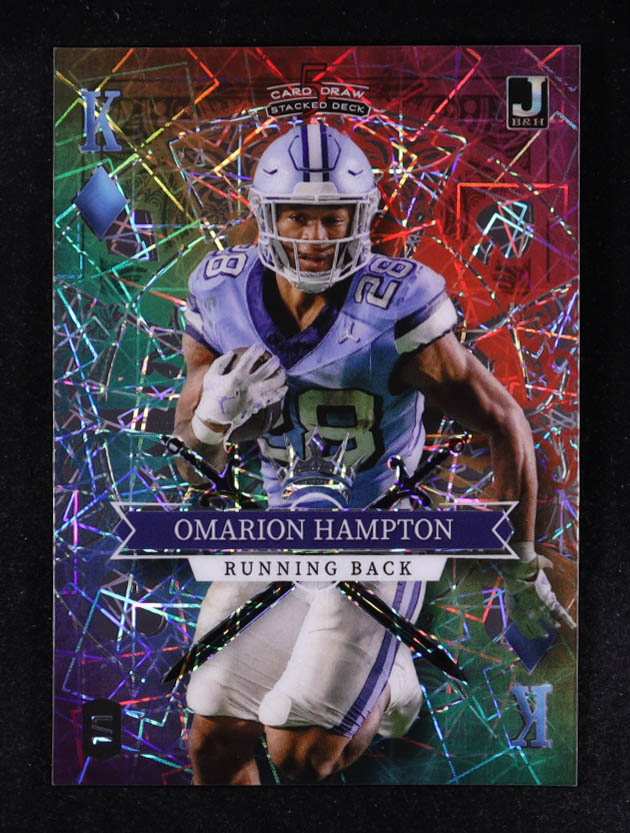 Omarion Hampton 2023 Wild Card 5 Card Draw Stack Deck King of Diamonds #SD-OH RC #1/1 at PristineAuction.com Omarion Hampton 2023 Wild Card 5 Card Draw Stack Deck King of Diamonds #SD-OH RC #1/1 at PristineAuction.com
