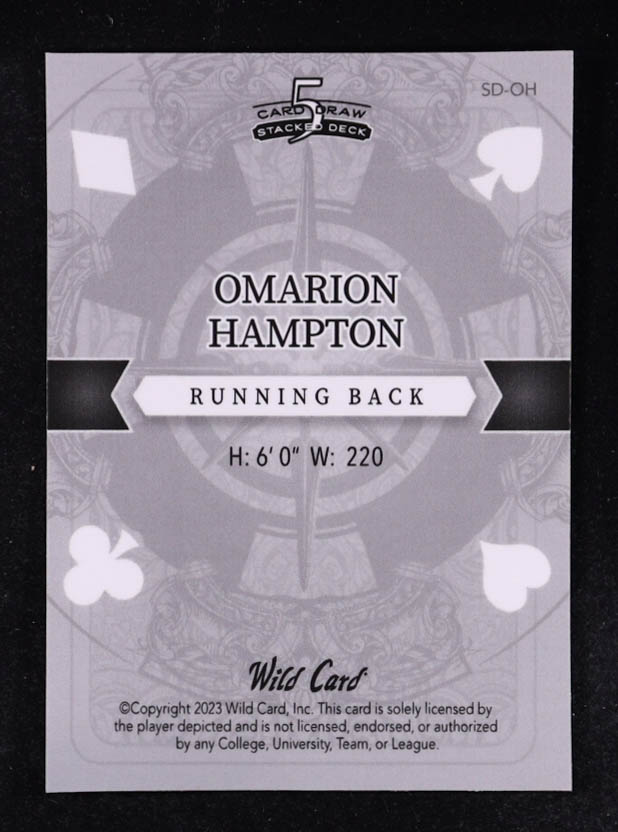 Omarion Hampton 2023 Wild Card 5 Card Draw Stack Deck King of Diamonds #SD-OH RC #1/1 at PristineAuction.com Omarion Hampton 2023 Wild Card 5 Card Draw Stack Deck King of Diamonds #SD-OH RC #1/1 at PristineAuction.com
