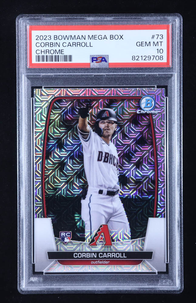 Corbin Carroll 2023 Bowman Chrome Mega Box #73 RC (PSA 10) at PristineAuction.com Corbin Carroll 2023 Bowman Chrome Mega Box #73 RC (PSA 10) at PristineAuction.com