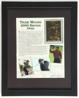 Tiger Woods 2000 British Open Champion 23kt Gold Commemorative Card Custom Framed Display at PristineAuction.com