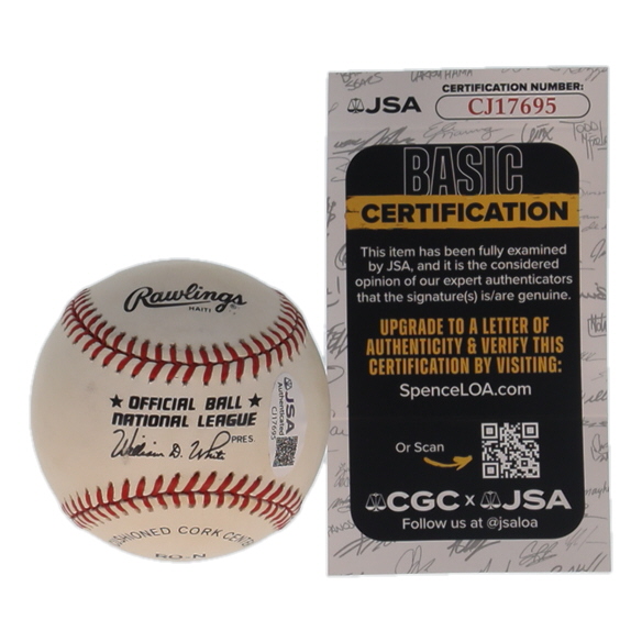 Ferguson "Fergie" Jenkins Signed ONL Baseball Inscribed "H.O.F. 91" (JSA) at PristineAuction.com Ferguson "Fergie" Jenkins Signed ONL Baseball Inscribed "H.O.F. 91" (JSA) at PristineAuction.com