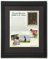 Tiger Woods 2000 US Open Champion 23kt Gold Commemorative Card Custom Framed Display at PristineAuction.com