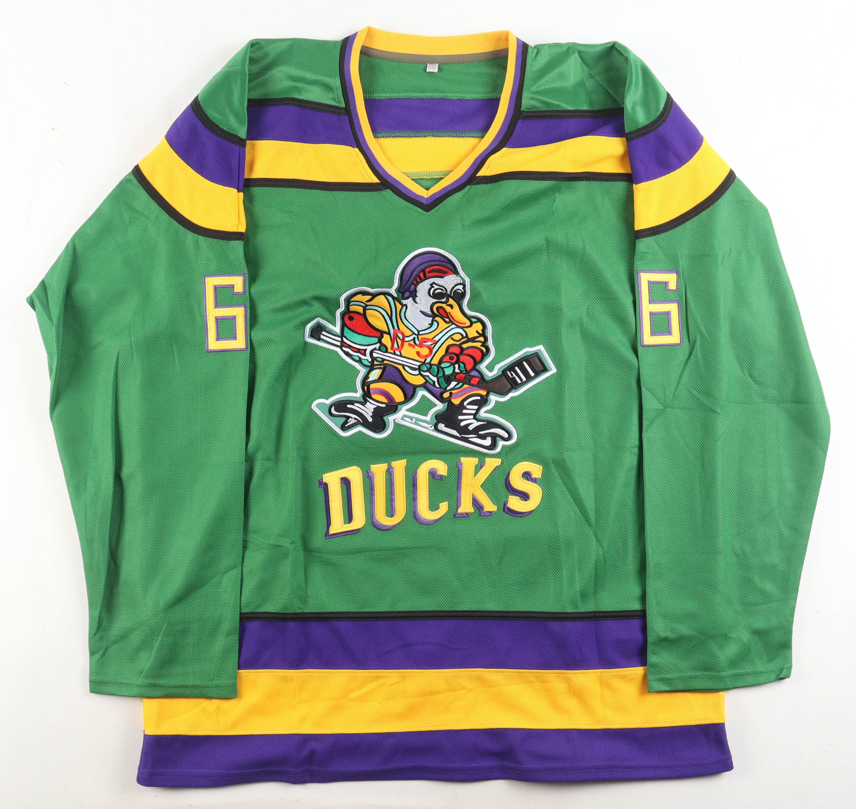 Emilio Estevez Signed "The Mighty Ducks" Jersey Inscribed "Ducks Fly Together!!!" (Beckett) at PristineAuction.com Emilio Estevez Signed "The Mighty Ducks" Jersey Inscribed "Ducks Fly Together!!!" (Beckett) at PristineAuction.com