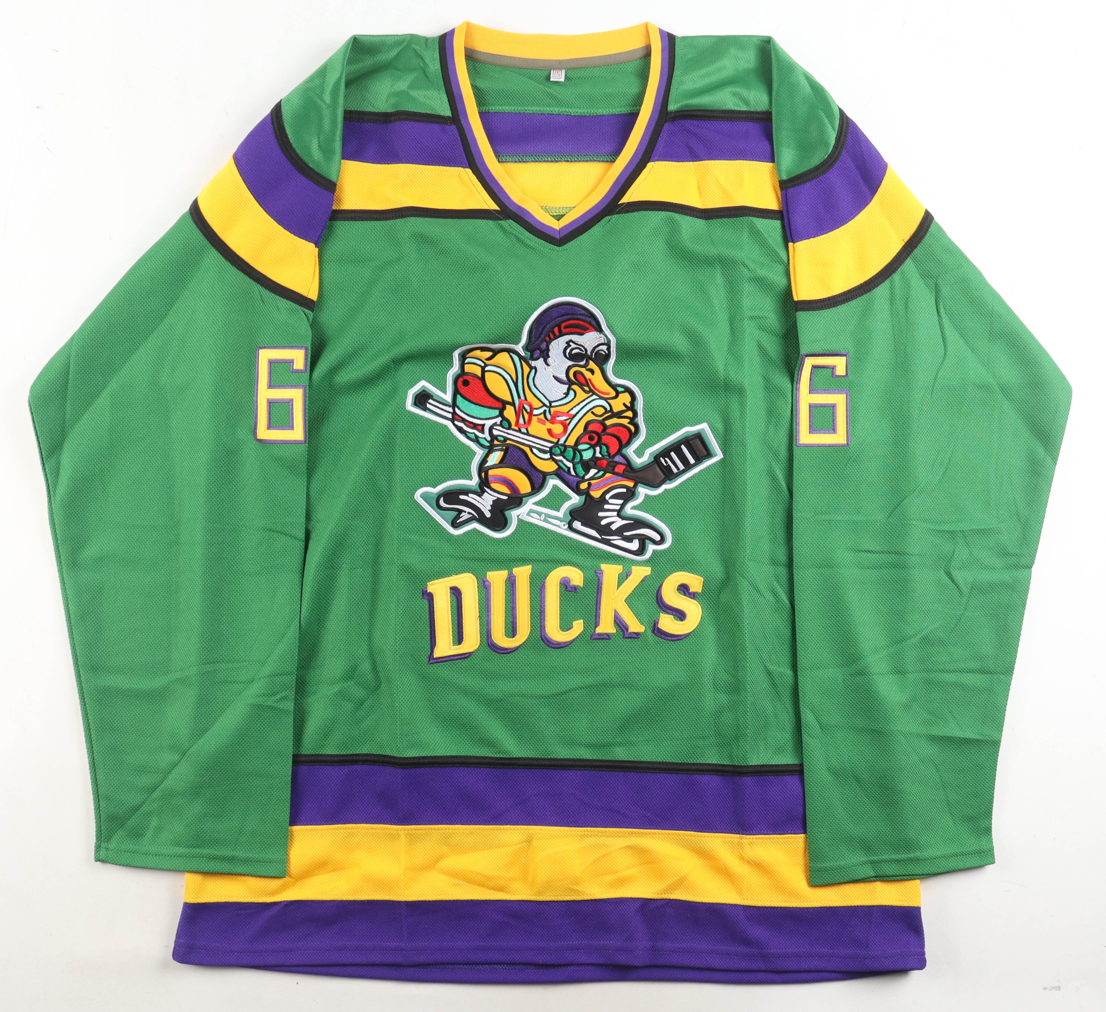 Emilio Estevez Signed "The Mighty Ducks" Jersey Inscribed "Quack! Quack!! Quack!!!" (Beckett) at PristineAuction.com Emilio Estevez Signed "The Mighty Ducks" Jersey Inscribed "Quack! Quack!! Quack!!!" (Beckett) at PristineAuction.com