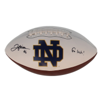 Jordan Faison Signed Notre Dame Fighting Irish Logo Football Inscribed "Go Irish!" (Schwartz) at PristineAuction.com