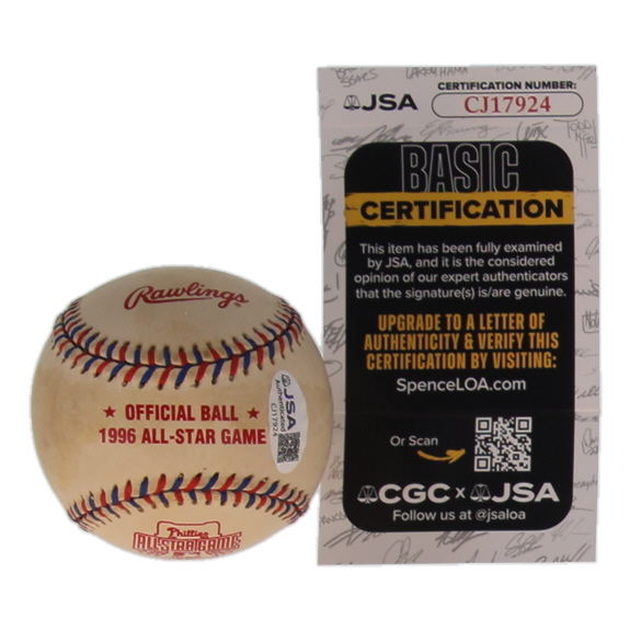 Tom Glavine Signed 1996 All-Star Game Baseball (JSA) at PristineAuction.com Tom Glavine Signed 1996 All-Star Game Baseball (JSA) at PristineAuction.com