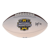 Rod Moore Signed Michigan Wolverines 2023 National Champions Logo Football (Schwartz) at PristineAuction.com