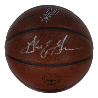 George Gervin Signed Spurs Logo Basketball (Schwartz) at PristineAuction.com