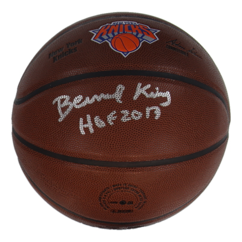 Bernard King Signed Knicks Logo NBA Basketball Inscribed "HOF 2013" (Schwartz) at PristineAuction.com Bernard King Signed Knicks Logo NBA Basketball Inscribed "HOF 2013" (Schwartz) at PristineAuction.com