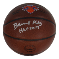 Bernard King Signed Knicks Logo NBA Basketball Inscribed "HOF 2013" (Schwartz) at PristineAuction.com
