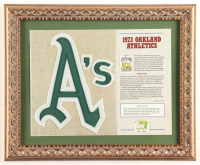 1973 Oakland Athletics Custom Framed Commemorative Patch Display with Vintage Oakland Athletics Logo Pin at PristineAuction.com