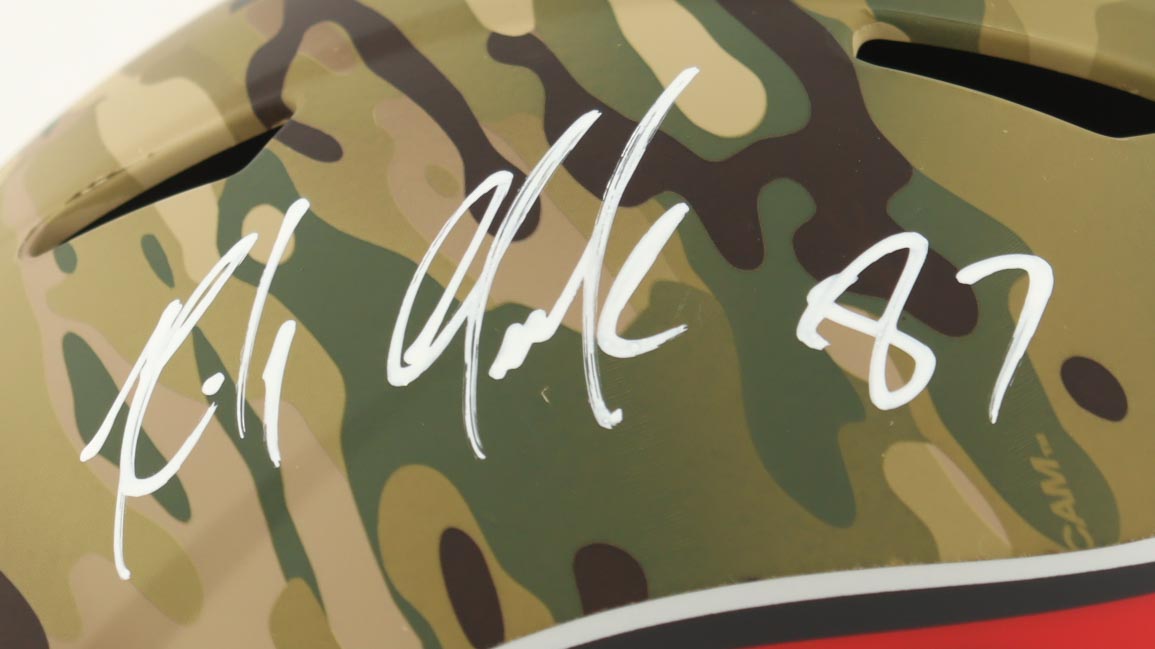 Rob Gronkowski Signed Falcons Camo Alternate Full-Size Speed Helmet (Radtke) at PristineAuction.com Rob Gronkowski Signed Falcons Camo Alternate Full-Size Speed Helmet (Radtke) at PristineAuction.com