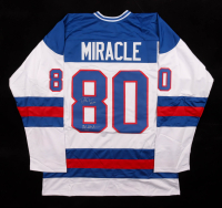 Billy Schneider & Patrick O'Brian Demsey Signed "Miracle" Jersey With Character Inscriptions (Beckett) at PristineAuction.com