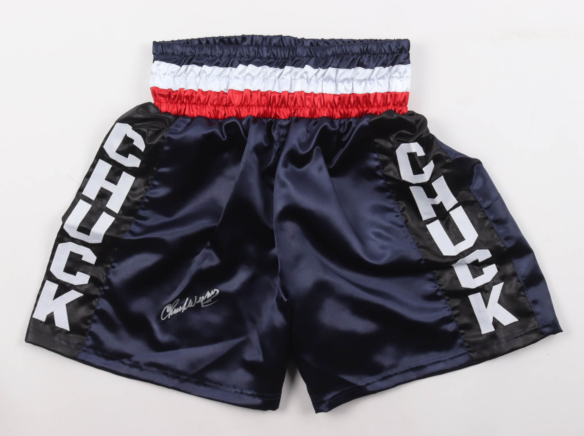 Chuck Wepner Signed Boxing Trunks (Beckett) at PristineAuction.com Chuck Wepner Signed Boxing Trunks (Beckett) at PristineAuction.com