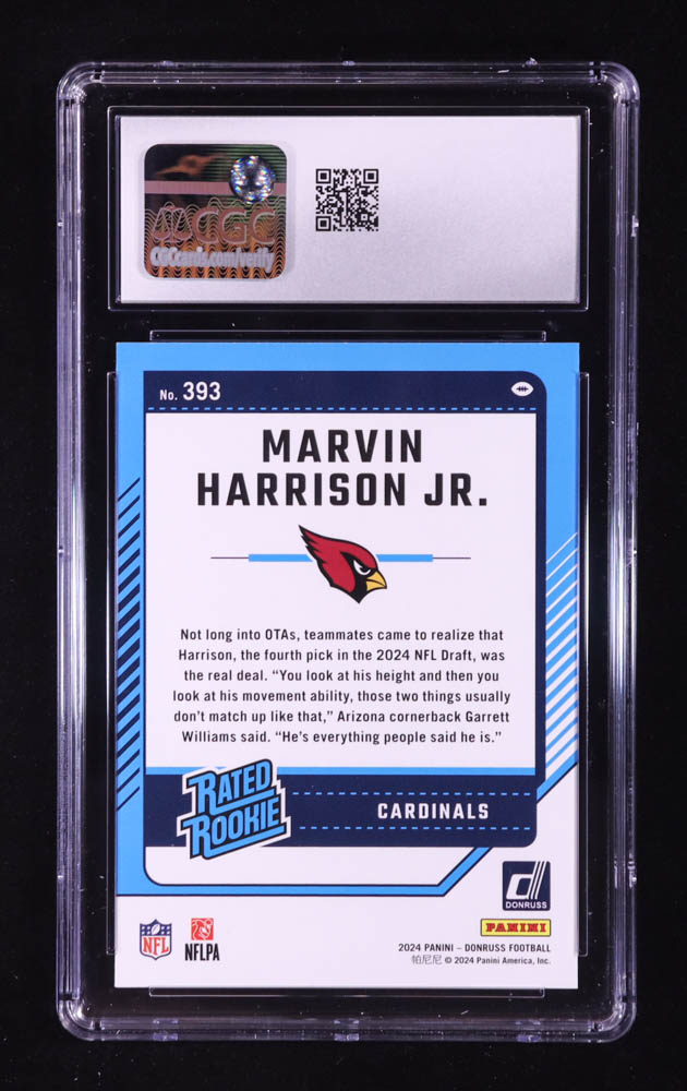 Marvin Harrison Jr. 2024 Donruss Press Proof Red #393 RR RC (CGC 8.5) at PristineAuction.com Marvin Harrison Jr. 2024 Donruss Press Proof Red #393 RR RC (CGC 8.5) at PristineAuction.com