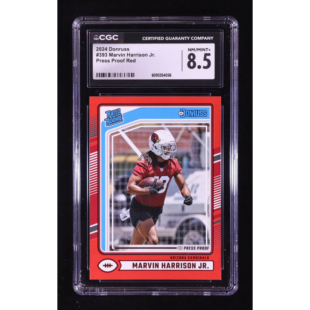 Marvin Harrison Jr. 2024 Donruss Press Proof Red #393 RR RC (CGC 8.5) at PristineAuction.com