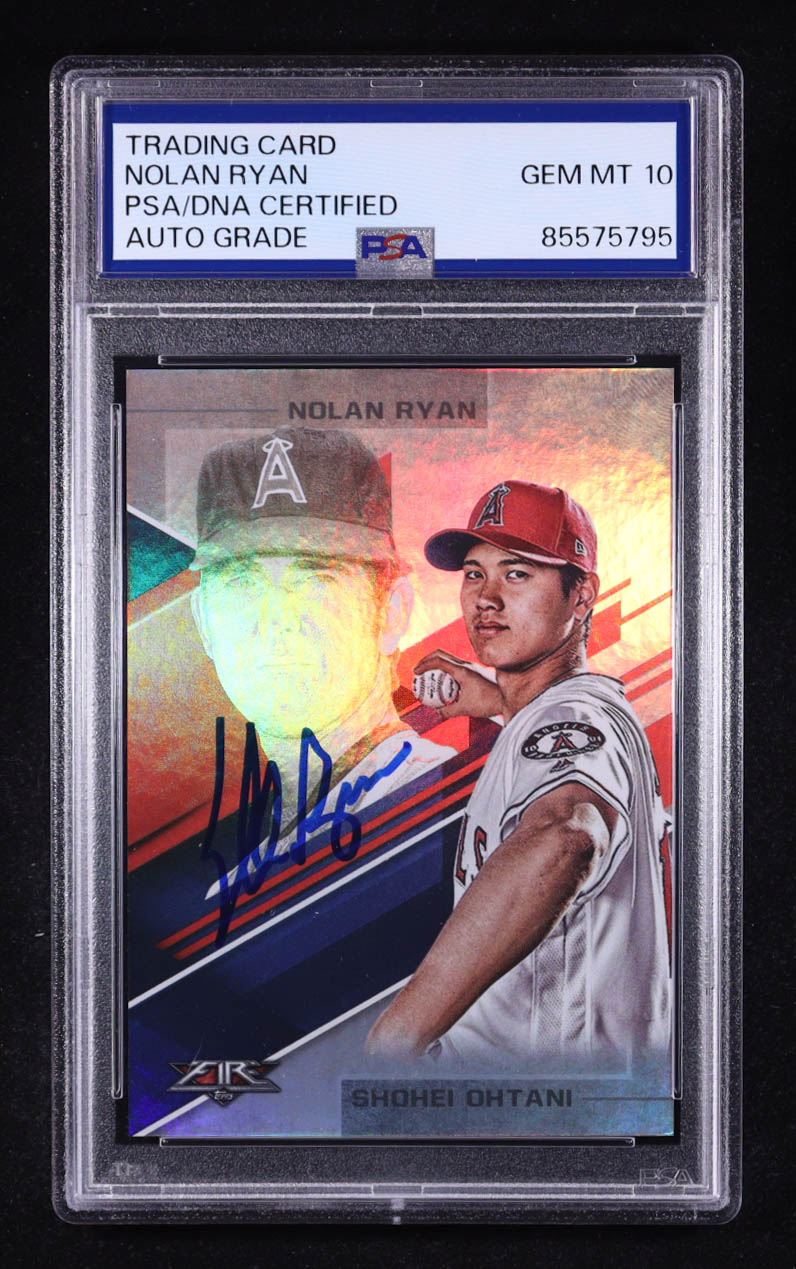 Nolan Ryan Signed 2019 Topps Fire Silver With Shohei Ohtani #LL-15 (PSA | Autograph Graded PSA 10) at PristineAuction.com Nolan Ryan Signed 2019 Topps Fire Silver With Shohei Ohtani #LL-15 (PSA | Autograph Graded PSA 10) at PristineAuction.com