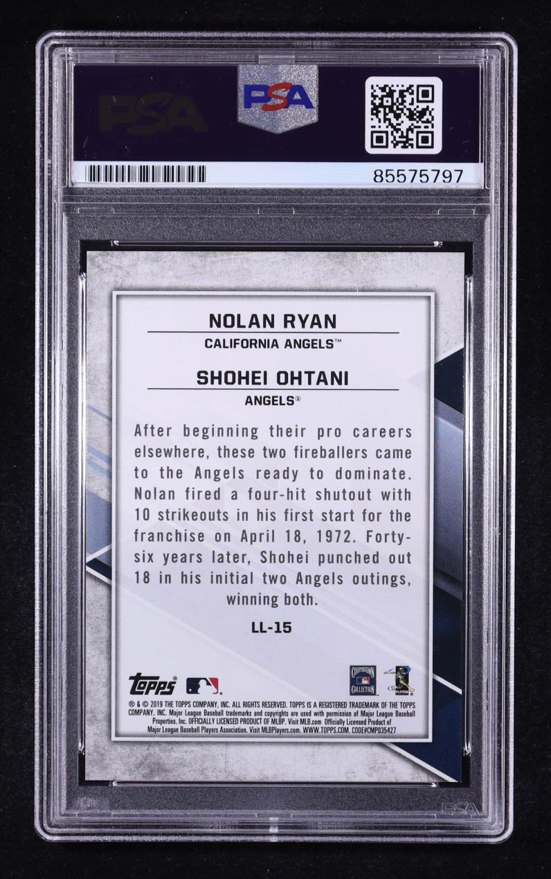 Nolan Ryan Signed 2019 Topps Fire Silver With Shohei Ohtani #LL-15 (PSA | Autograph Graded PSA 9) at PristineAuction.com Nolan Ryan Signed 2019 Topps Fire Silver With Shohei Ohtani #LL-15 (PSA | Autograph Graded PSA 9) at PristineAuction.com