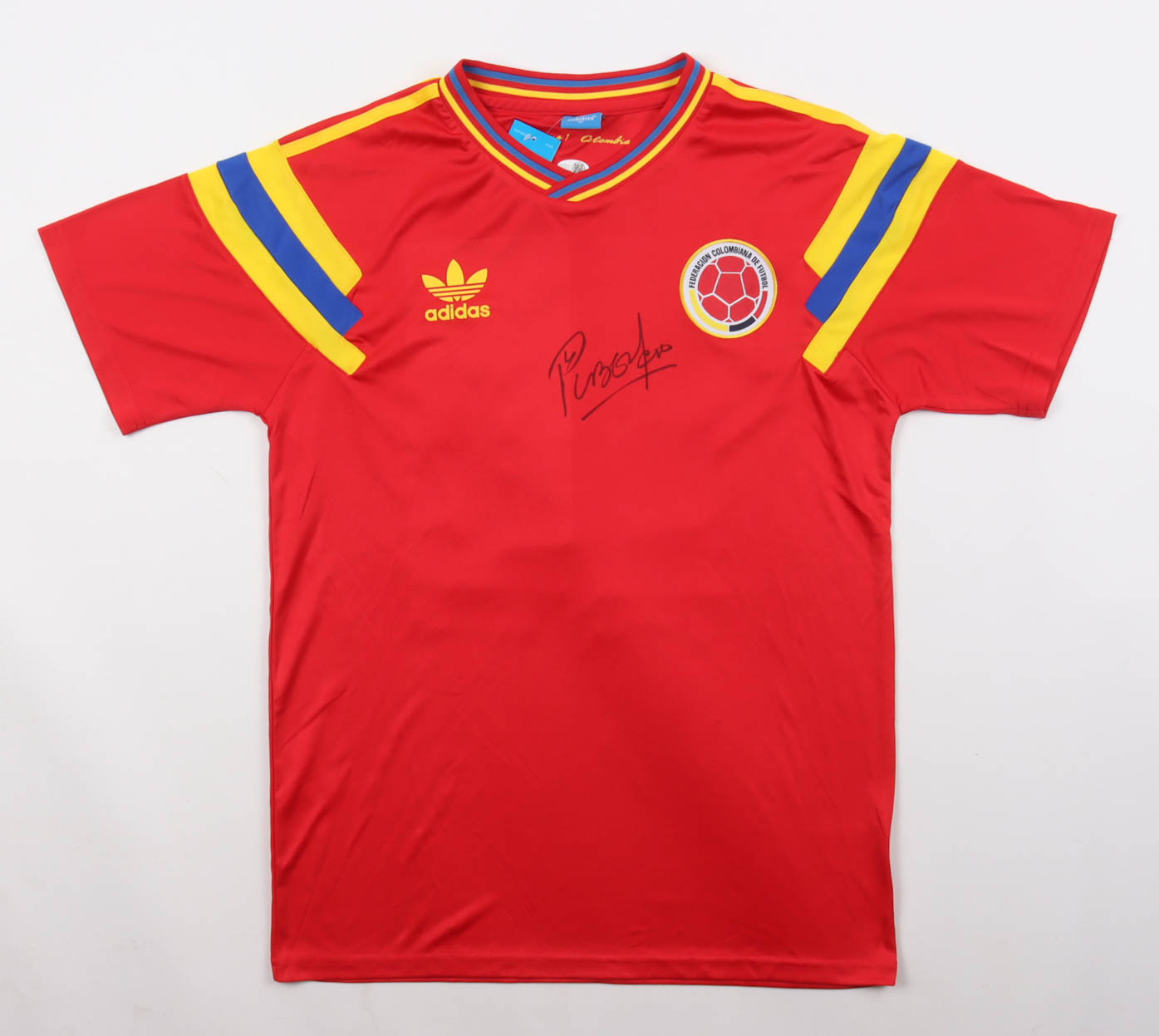 Carlos "Pibe" Valderrama Signed Colombia Adidas Authentic Jersey (JSA) at PristineAuction.com Carlos "Pibe" Valderrama Signed Colombia Adidas Authentic Jersey (JSA) at PristineAuction.com