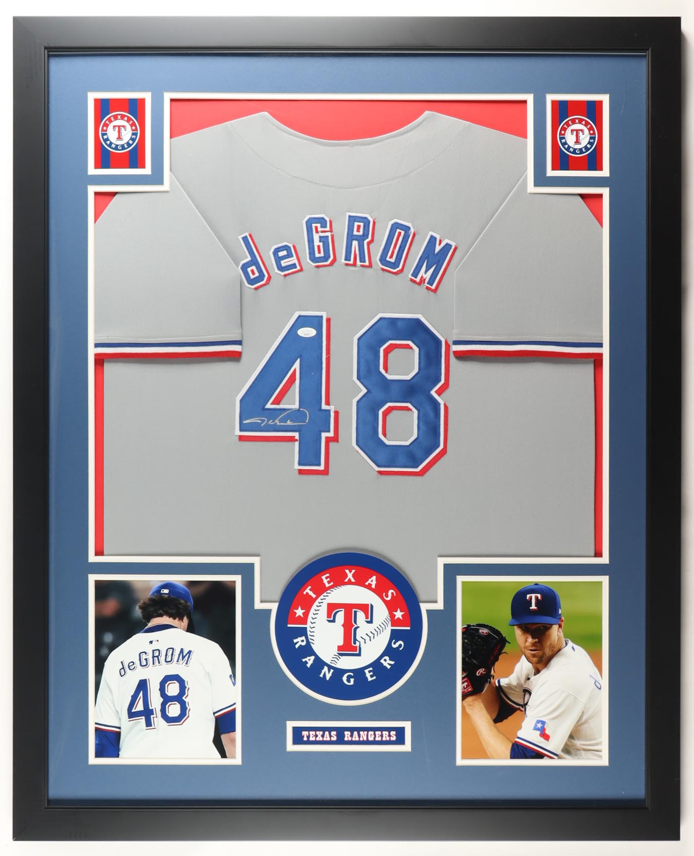 Jacob deGrom Signed Rangers Custom Framed Jersey Display (JSA) at PristineAuction.com Jacob deGrom Signed Rangers Custom Framed Jersey Display (JSA) at PristineAuction.com