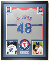 Jacob deGrom Signed Rangers Custom Framed Jersey Display (JSA) at PristineAuction.com