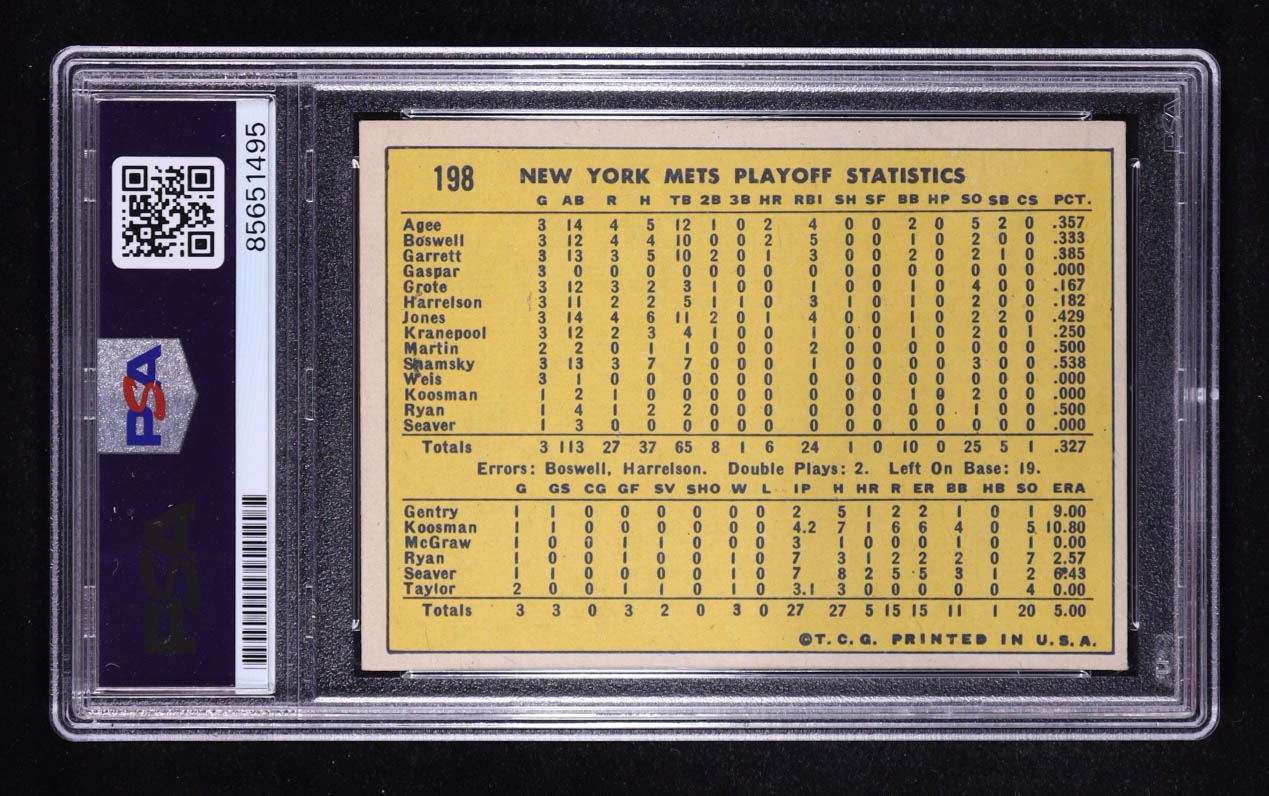 Nolan Ryan Signed 1970 Topps Mets World Series Inscribed "Game Three Save" #198 (PSA | Autograph Graded PSA 10) at PristineAuction.com Nolan Ryan Signed 1970 Topps Mets World Series Inscribed "Game Three Save" #198 (PSA | Autograph Graded PSA 10) at PristineAuction.com