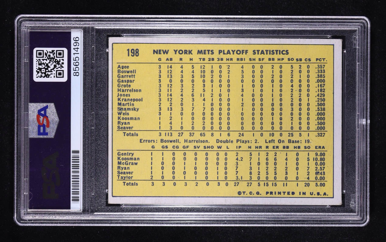 Nolan Ryan Signed 1970 Topps Mets World Series Inscribed "Game Three Save" #198 (PSA | Autograph Graded PSA 10) at PristineAuction.com Nolan Ryan Signed 1970 Topps Mets World Series Inscribed "Game Three Save" #198 (PSA | Autograph Graded PSA 10) at PristineAuction.com