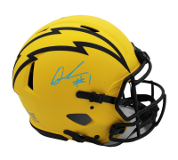 Quentin Johnston Signed Chargers Full-Size Authentic On-Field Rave Alternate Speed Helmet (Beckett) at PristineAuction.com
