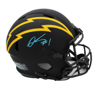 Quentin Johnston Signed Chargers Full-Size Authentic On-Field Eclipse Alternate Speed Helmet (Beckett) at PristineAuction.com