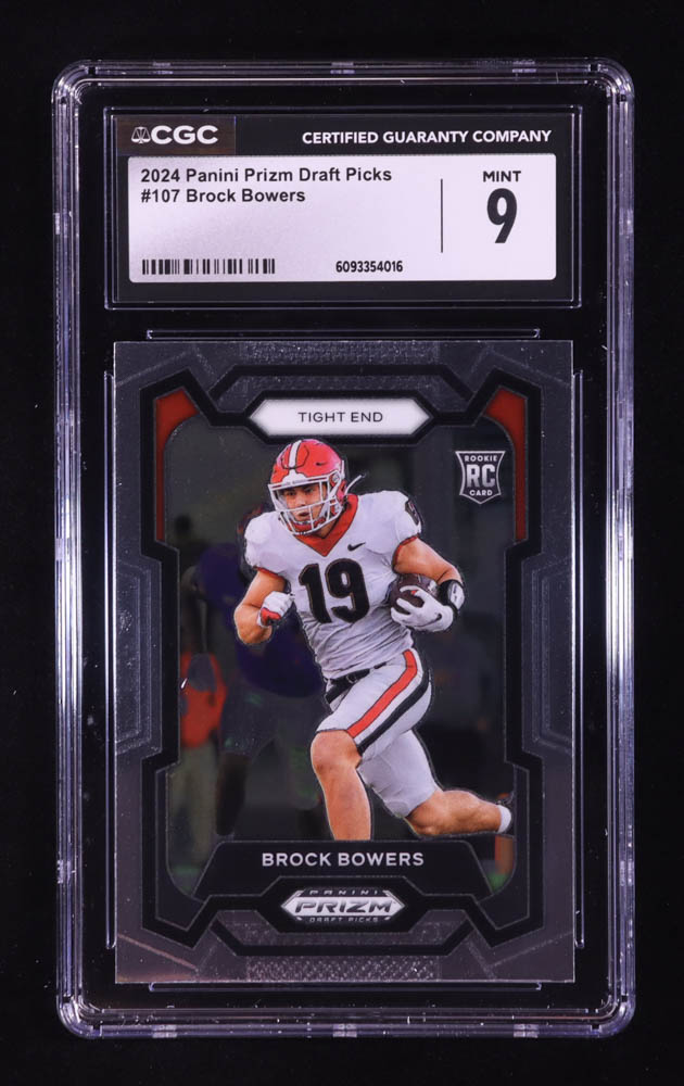 Brock Bowers 2024 Panini Prizm Draft Picks #107 RC (CGC 9) at PristineAuction.com Brock Bowers 2024 Panini Prizm Draft Picks #107 RC (CGC 9) at PristineAuction.com