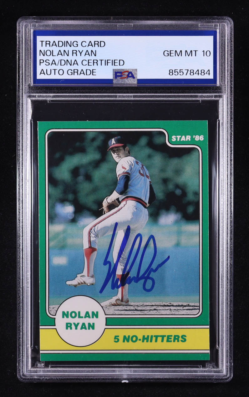 Nolan Ryan Signed 1986 Star Co. 5 No Hitters #8 (PSA | Autograph Graded PSA 10) at PristineAuction.com Nolan Ryan Signed 1986 Star Co. 5 No Hitters #8 (PSA | Autograph Graded PSA 10) at PristineAuction.com