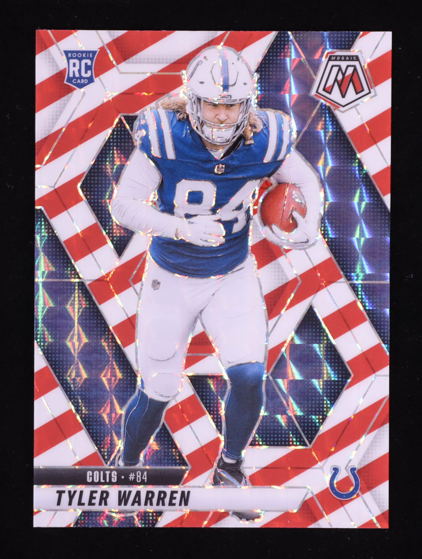 Tyler Warren 2025 Panini Mosaic Red/White Stripe #354 RC at PristineAuction.com Tyler Warren 2025 Panini Mosaic Red/White Stripe #354 RC at PristineAuction.com