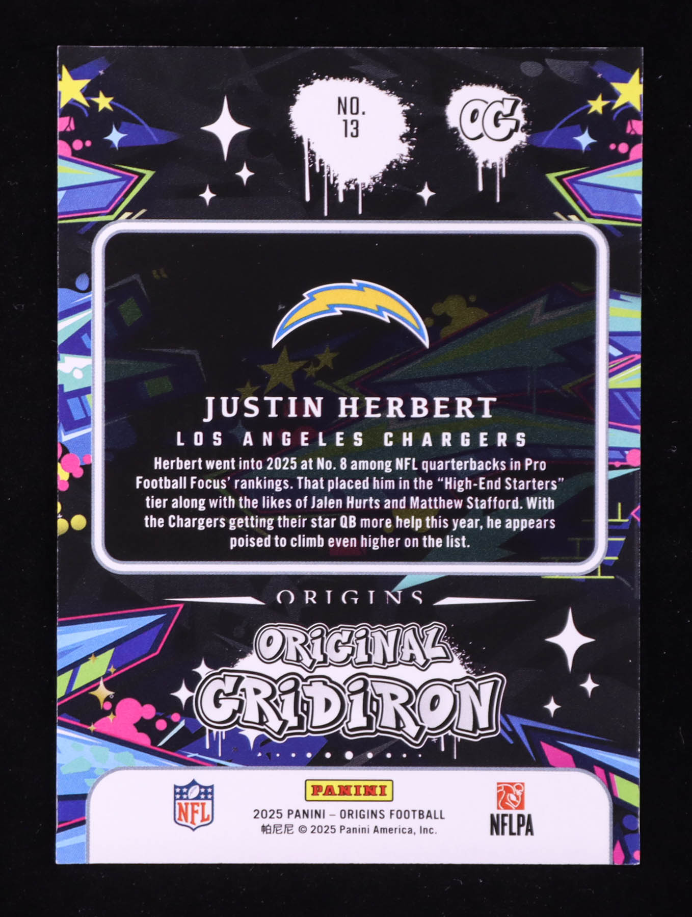 Justin Herbert 2025 Panini Origins Original Gridiron #13 at PristineAuction.com Justin Herbert 2025 Panini Origins Original Gridiron #13 at PristineAuction.com