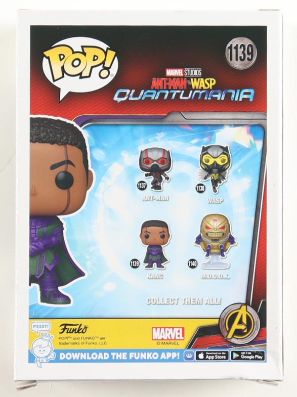 Jonathan Majors Signed "Ant-Man and the Wasp: Quantumania" #1139 Kang Funko Pop! Vinyl Figure (Beckett & Fanatics) at PristineAuction.com Jonathan Majors Signed "Ant-Man and the Wasp: Quantumania" #1139 Kang Funko Pop! Vinyl Figure (Beckett & Fanatics) at PristineAuction.com