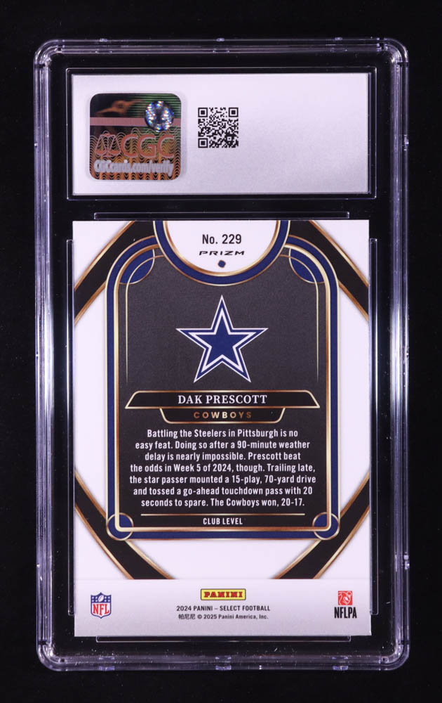 Dak Prescott 2024 Select Prizm Green and Yellow Shock #229 (CGC 8.5) at PristineAuction.com Dak Prescott 2024 Select Prizm Green and Yellow Shock #229 (CGC 8.5) at PristineAuction.com