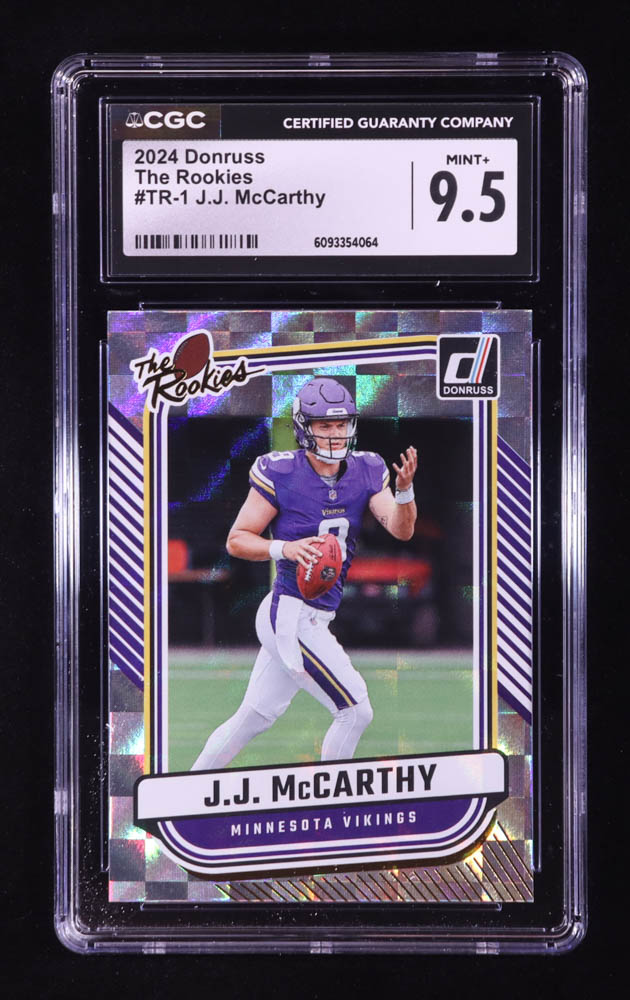 JJ McCarthy 2024 Donruss The Rookies #1 RC (CGC 9.5) at PristineAuction.com JJ McCarthy 2024 Donruss The Rookies #1 RC (CGC 9.5) at PristineAuction.com
