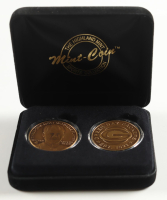 Brett Favre Packers LE (2) Coin Set of The Highland Mint Solid Bronze Medallions at PristineAuction.com