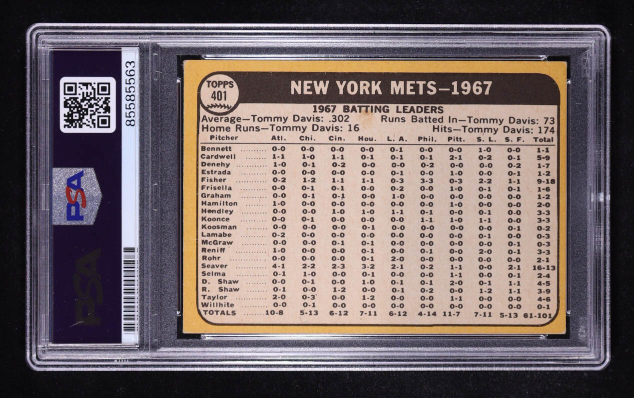 Nolan Ryan Signed 1968 Topps Mets Team Card #401 RC (PSA | Autograph Graded PSA 10) at PristineAuction.com Nolan Ryan Signed 1968 Topps Mets Team Card #401 RC (PSA | Autograph Graded PSA 10) at PristineAuction.com