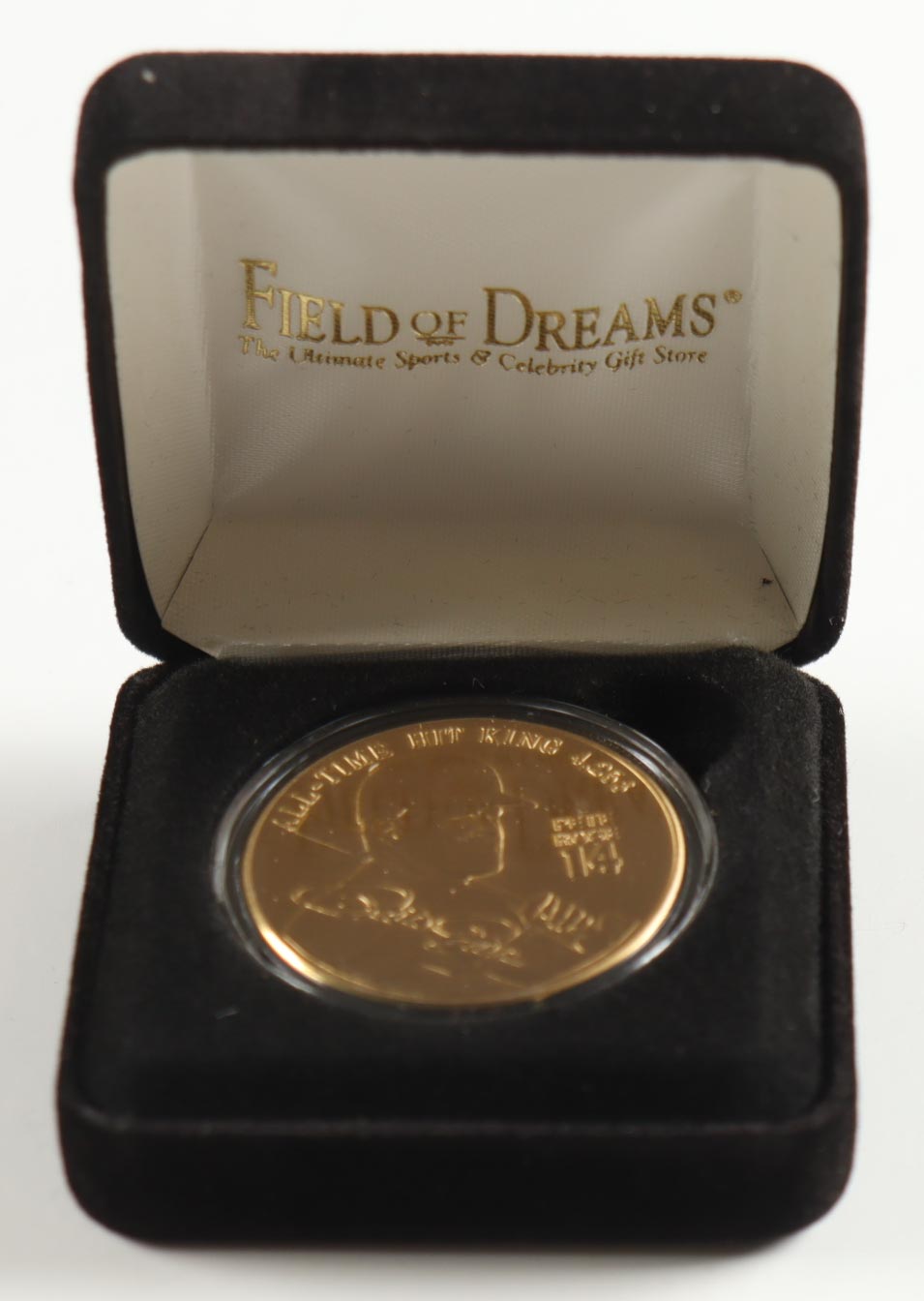 Pete Rose LE Reds 4256 Solid Bronze Coin with Case (Field Of Dreams) at PristineAuction.com Pete Rose LE Reds 4256 Solid Bronze Coin with Case (Field Of Dreams) at PristineAuction.com