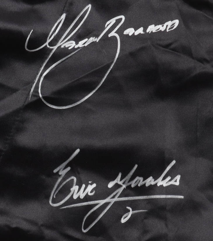 Julio Cesar Chavez, Marco Barrera & Erik Morales Signed Cleto Reyes Boxing Robe (JSA) at PristineAuction.com Julio Cesar Chavez, Marco Barrera & Erik Morales Signed Cleto Reyes Boxing Robe (JSA) at PristineAuction.com