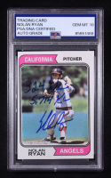 Nolan Ryan Signed 1974 Topps Inscribed "324 Wins And 5,714 K's" #20 (PSA | Autograph Graded PSA 10) at PristineAuction.com
