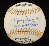 Maury Wills Signed Gold Glove Award Baseball Inscribed "2x Gold Glove" (Sports Collectibles) at PristineAuction.com