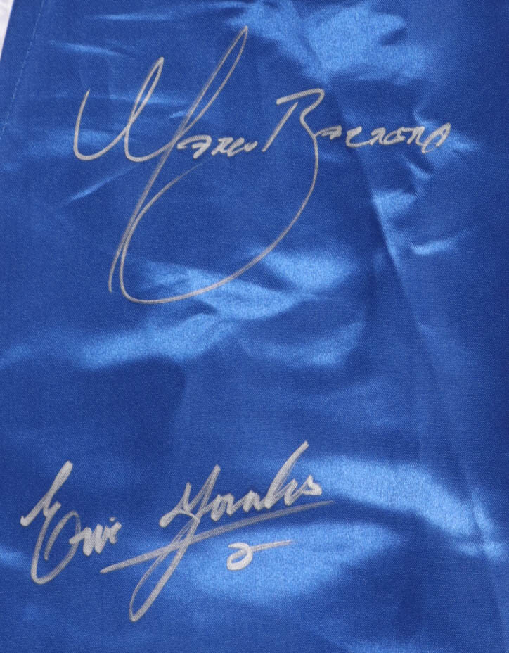 Julio Cesar Chavez, Marco Barrera & Erik Morales Signed Cleto Reyes Boxing Robe (JSA) at PristineAuction.com Julio Cesar Chavez, Marco Barrera & Erik Morales Signed Cleto Reyes Boxing Robe (JSA) at PristineAuction.com