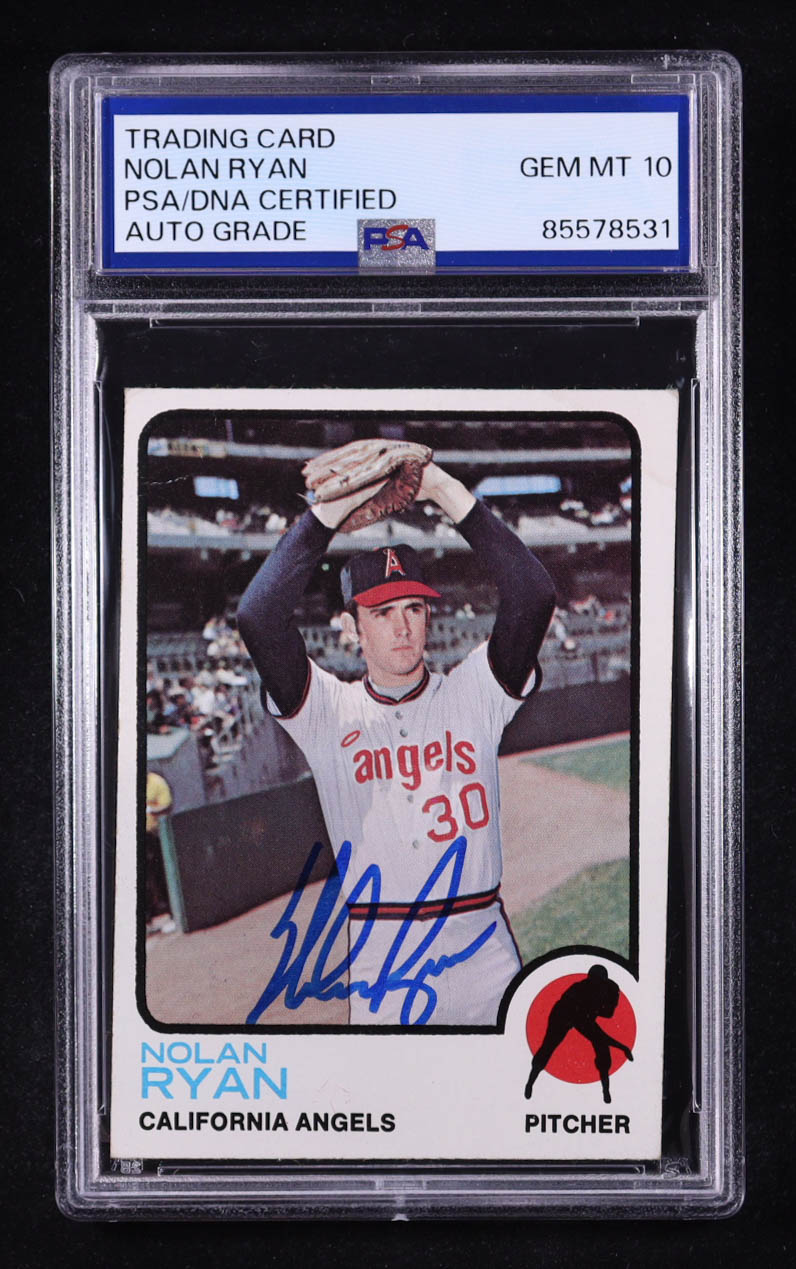 Nolan Ryan Signed 1973 Topps #220 (PSA | Autograph Graded PSA 10) at PristineAuction.com Nolan Ryan Signed 1973 Topps #220 (PSA | Autograph Graded PSA 10) at PristineAuction.com