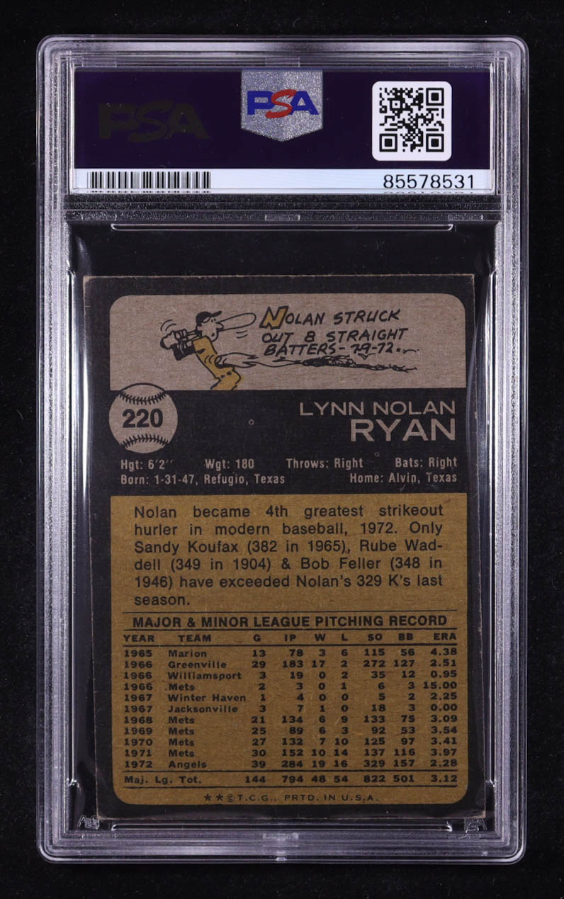 Nolan Ryan Signed 1973 Topps #220 (PSA | Autograph Graded PSA 10) at PristineAuction.com Nolan Ryan Signed 1973 Topps #220 (PSA | Autograph Graded PSA 10) at PristineAuction.com