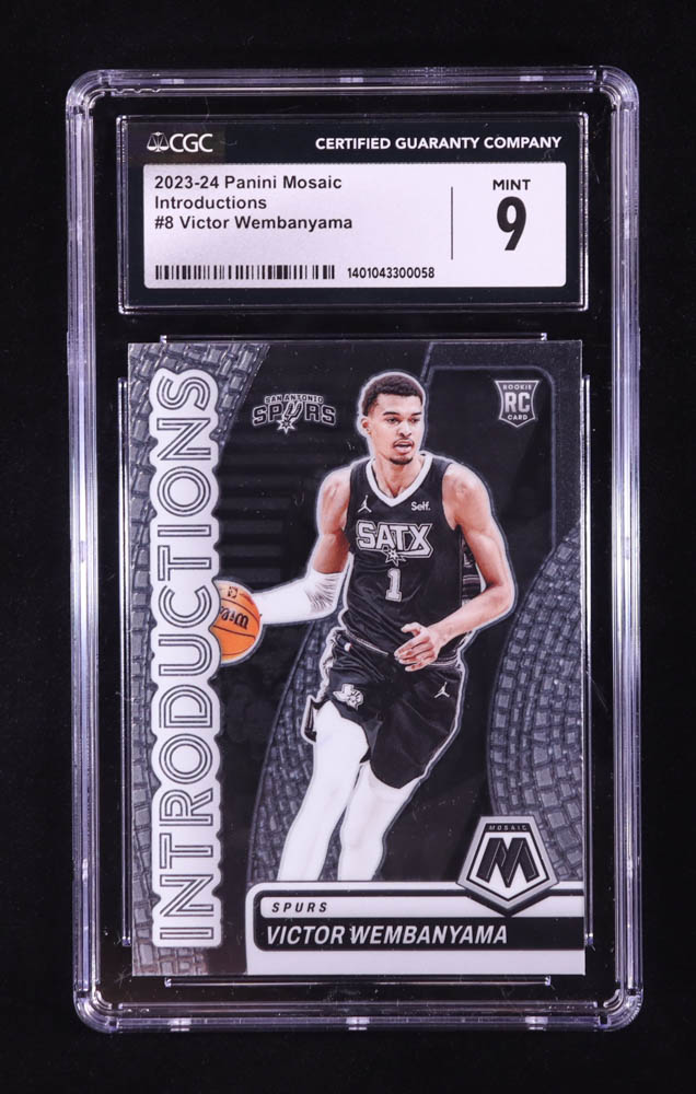 Victor Wembanyama 2023-24 Panini Mosaic Introductions #8 RC (CGC 9) at PristineAuction.com Victor Wembanyama 2023-24 Panini Mosaic Introductions #8 RC (CGC 9) at PristineAuction.com