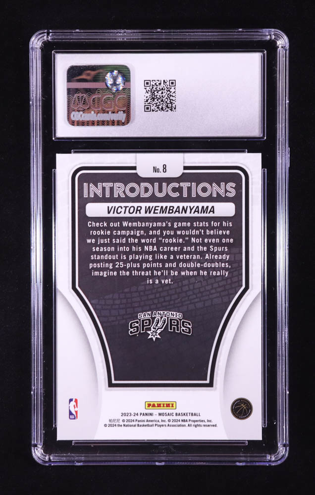 Victor Wembanyama 2023-24 Panini Mosaic Introductions #8 RC (CGC 9) at PristineAuction.com Victor Wembanyama 2023-24 Panini Mosaic Introductions #8 RC (CGC 9) at PristineAuction.com