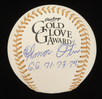 Amos Otis Signed Gold Glove Award Baseball Inscribed "G.G. 71-73-74" (Beckett) at PristineAuction.com