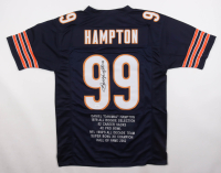 Dan Hampton Signed Career Highlight Stat Jersey Inscribed "HOF 2002" (JSA) at PristineAuction.com
